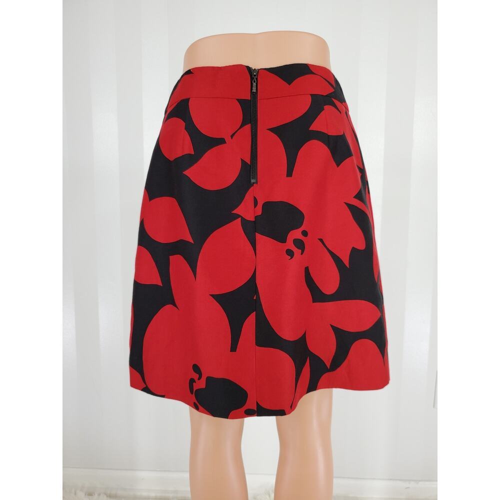 ETCETERA Women's Black & Red Floral Print Pleated Skirt Sz 0 - Picture 3 of 6